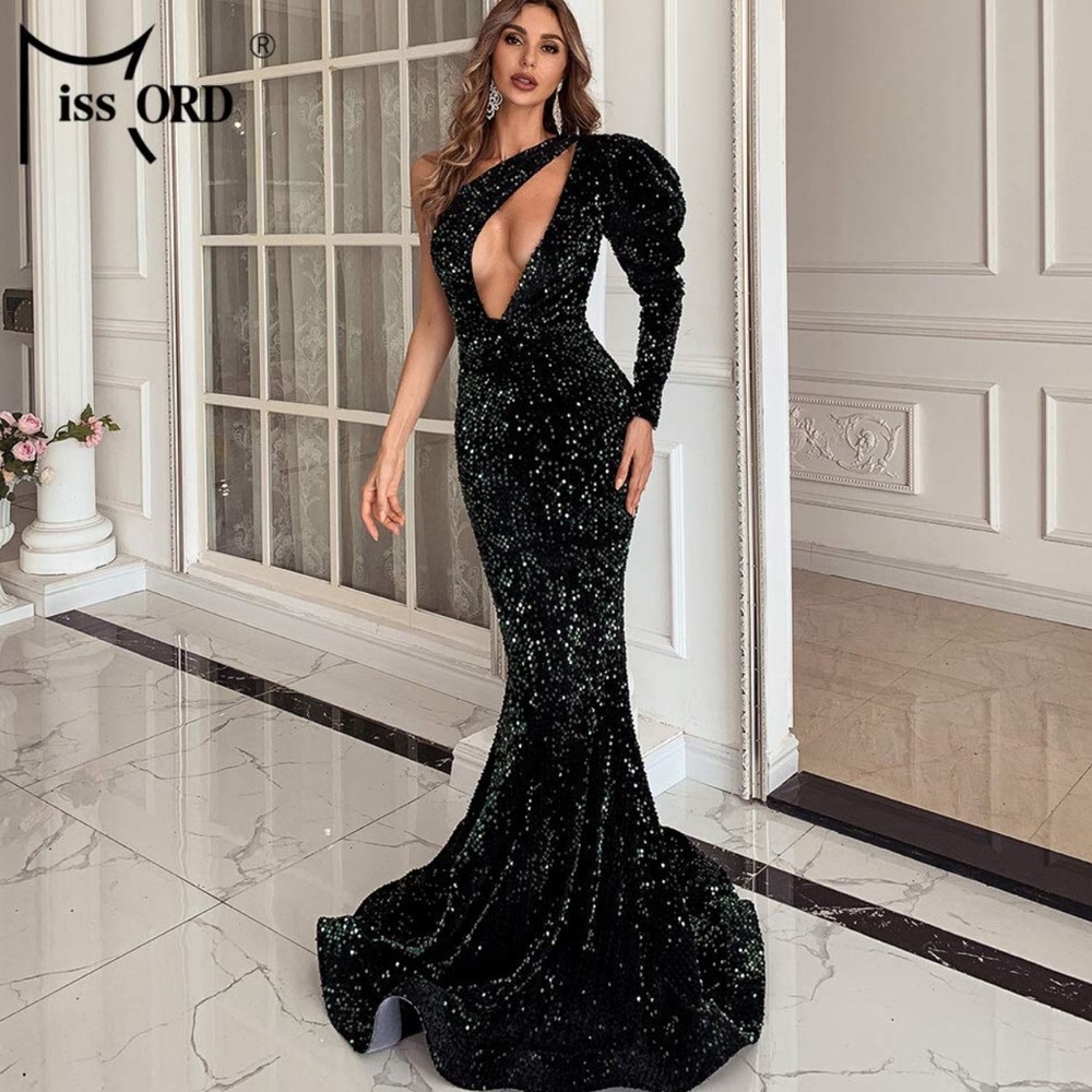 Sequin Black Gown - image 3